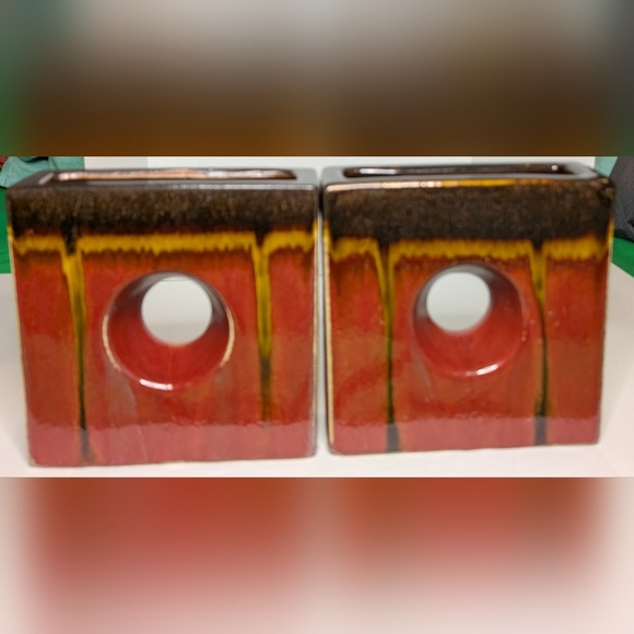 Redware Chimney Vases Mid Century Modern - Picture 2 of 6